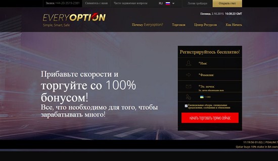 Брокер бинарных опционов EveryOption – типичный середнячок