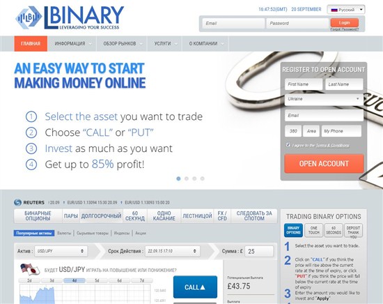 Обзор брокера бинарных опционов LBinary – компания ниже среднего